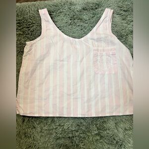 Victorias Secret Vintage Gold Label Striped Cotton Tank  Small Preppy